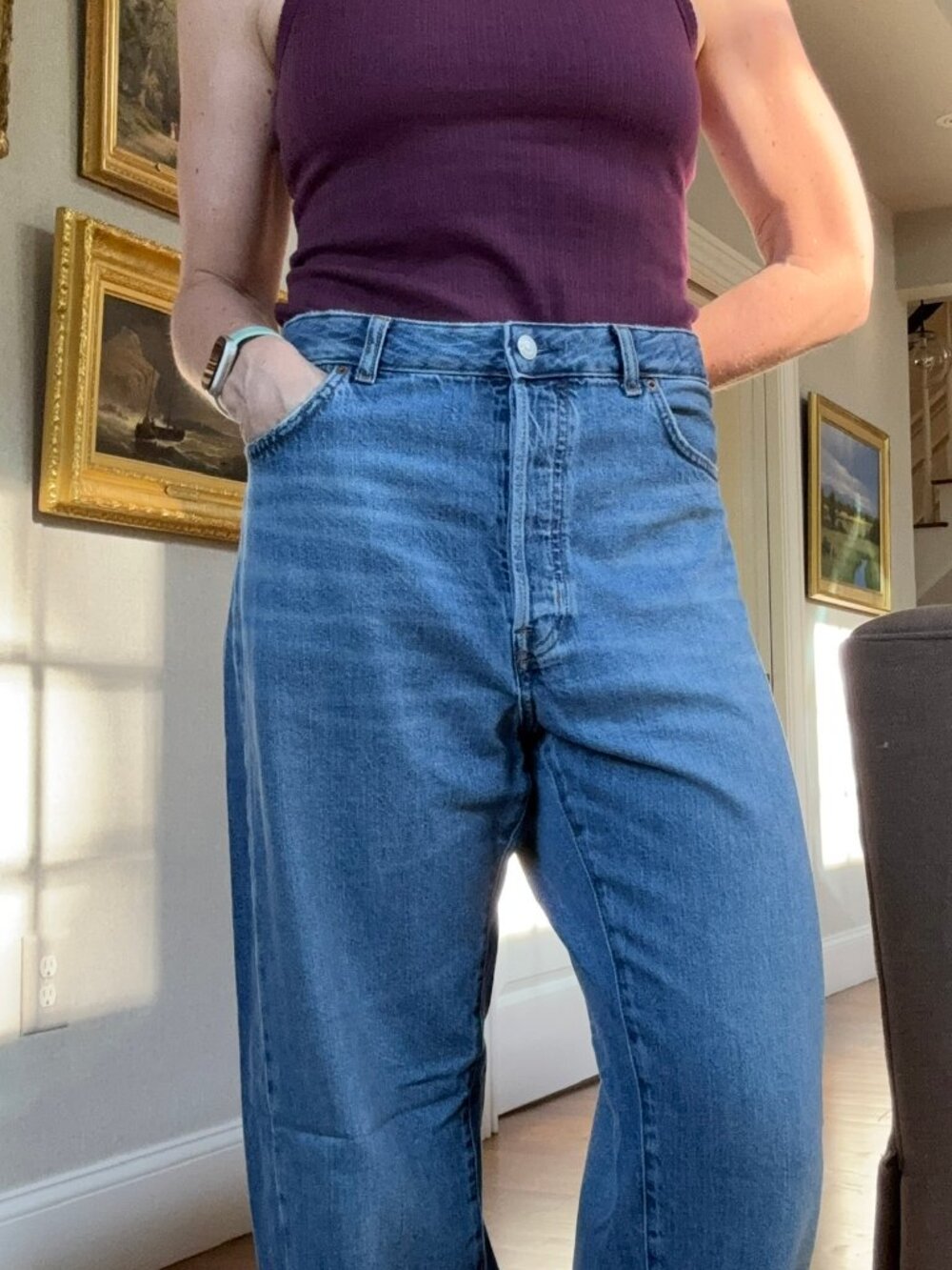 Madewell Curvy Pieced Barrel-Leg Jean Women's Size 30 Mosby Wash